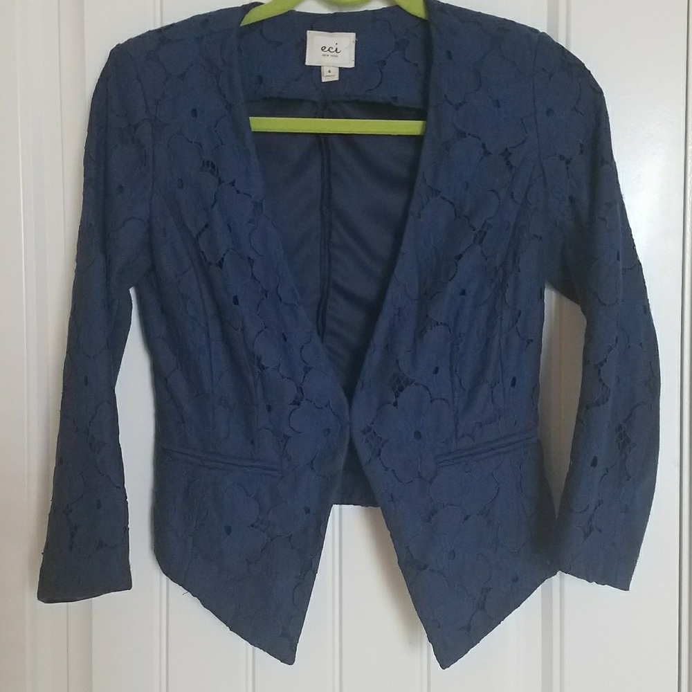 Eci Navy Blue eyelet blazar